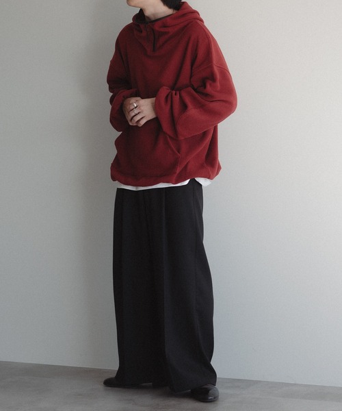 epnok（エプノック）の「フリースアノラックパーカー（パーカー・メンズ・レッド/チャコールグレー/グレイッシュブルー・SMALL/MEDIUM/LARGE）」の14枚目の写真