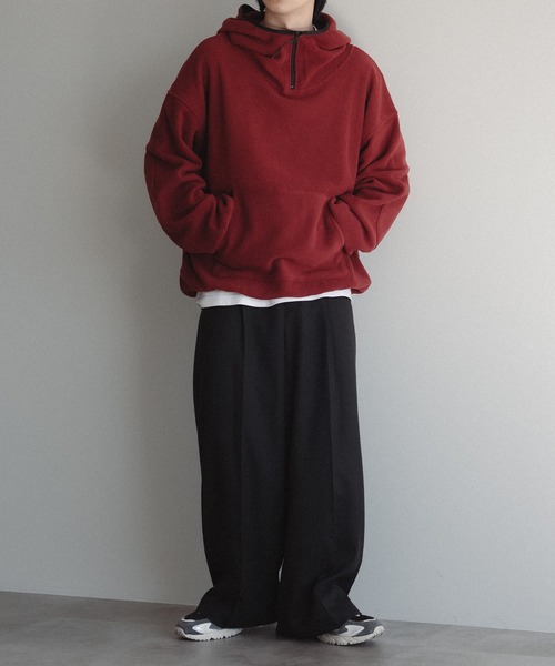 epnok（エプノック）の「フリースアノラックパーカー（パーカー・メンズ・レッド/チャコールグレー/グレイッシュブルー・SMALL/MEDIUM/LARGE）」の12枚目の写真