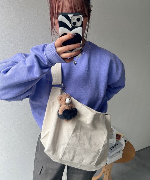 LAC-VERT(ラック・ヴェール)の「【ユニセックス】キャンバスショルダーバッグ(ショルダーバッグ・レディース・ホワイト/ブラック・FREE)」の18枚目の写真