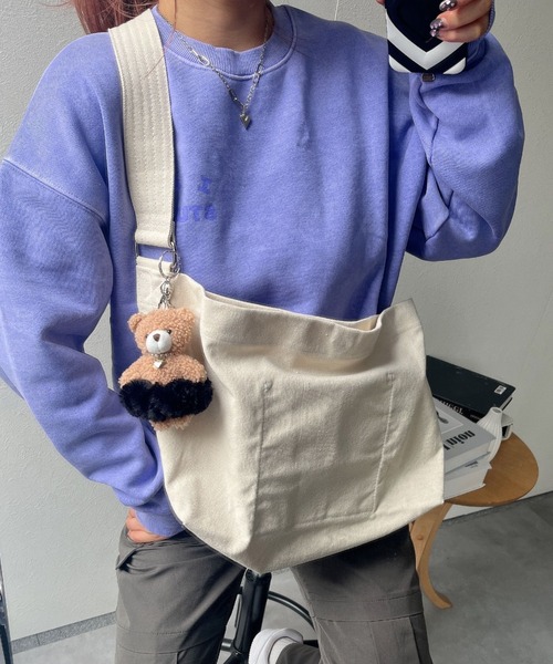 LAC-VERT(ラック・ヴェール)の「【ユニセックス】キャンバスショルダーバッグ(ショルダーバッグ・レディース・ホワイト/ブラック・FREE)」の22枚目の写真