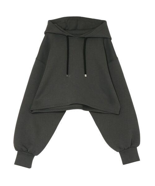 LAGUNAMOON（ラグナムーン）の「ショートフーディー（パーカー・レディース・アイボリー/チャコールグレー/ベージュ・FREE）」の3枚目の写真