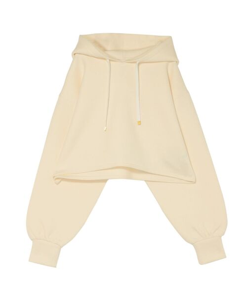 LAGUNAMOON（ラグナムーン）の「ショートフーディー（パーカー・レディース・アイボリー/チャコールグレー/ベージュ・FREE）」の8枚目の写真