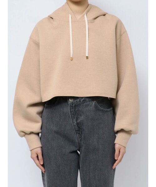 LAGUNAMOON（ラグナムーン）の「ショートフーディー（パーカー・レディース・アイボリー/チャコールグレー/ベージュ・FREE）」の5枚目の写真