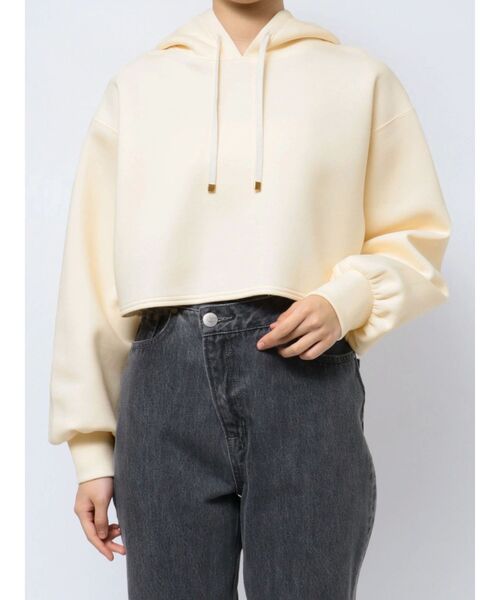 LAGUNAMOON（ラグナムーン）の「ショートフーディー（パーカー・レディース・アイボリー/チャコールグレー/ベージュ・FREE）」の20枚目の写真