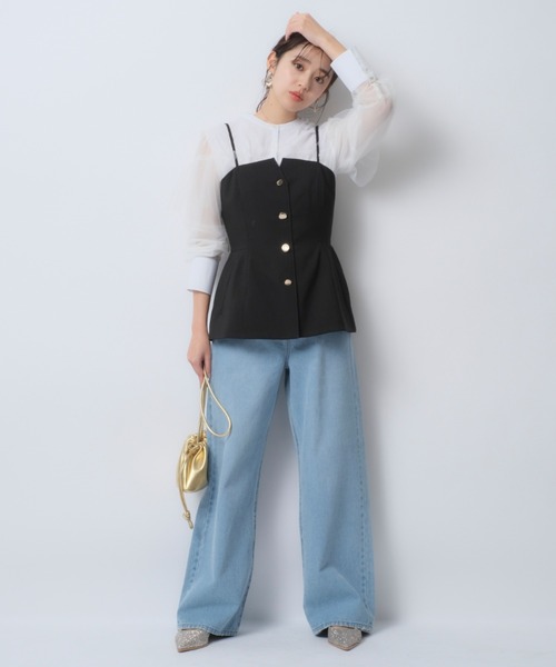 JUSGLITTY（ジャスグリッティー）の「マルチ釦ビスチェ（シャツ