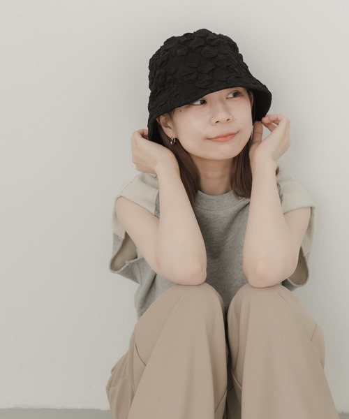 SMELLY（スメリー）の「ポコポコデザインハット（ハット・レディース・アイボリー/ブラック・-）」の22枚目の写真