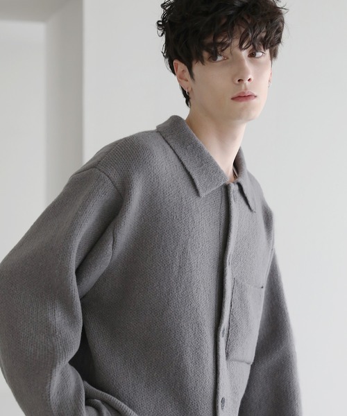 ASTRONOMY（アストロノミー）の「ウォッシャブルニットシャツカーディガン（カーディガン/ボレロ・メンズ・オフホワイト/ブラック/チャコール/モカ/レッド・L/M/S）」の6枚目の写真