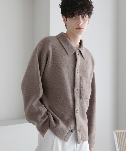 ASTRONOMY（アストロノミー）の「ウォッシャブルニットシャツカーディガン（カーディガン/ボレロ・メンズ・オフホワイト/ブラック/チャコール/モカ/レッド・L/M/S）」の14枚目の写真