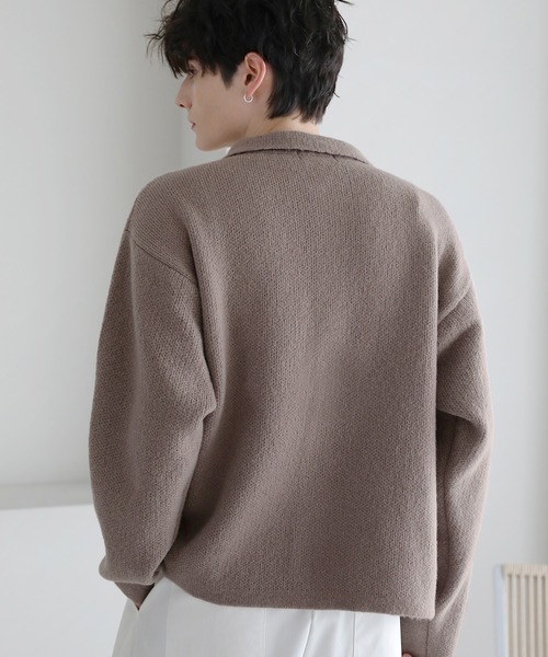 ASTRONOMY（アストロノミー）の「ウォッシャブルニットシャツカーディガン（カーディガン/ボレロ・メンズ・オフホワイト/ブラック/チャコール/モカ/レッド・L/M/S）」の15枚目の写真