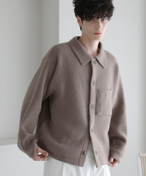 ASTRONOMY（アストロノミー）の「ウォッシャブルニットシャツカーディガン（カーディガン/ボレロ・メンズ・オフホワイト/ブラック/チャコール/モカ/レッド・L/M/S）」の16枚目の写真