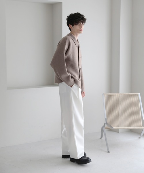 ASTRONOMY（アストロノミー）の「ウォッシャブルニットシャツカーディガン（カーディガン/ボレロ・メンズ・オフホワイト/ブラック/チャコール/モカ/レッド・L/M/S）」の17枚目の写真