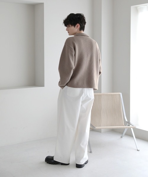 ASTRONOMY（アストロノミー）の「ウォッシャブルニットシャツカーディガン（カーディガン/ボレロ・メンズ・オフホワイト/ブラック/チャコール/モカ/レッド・L/M/S）」の19枚目の写真