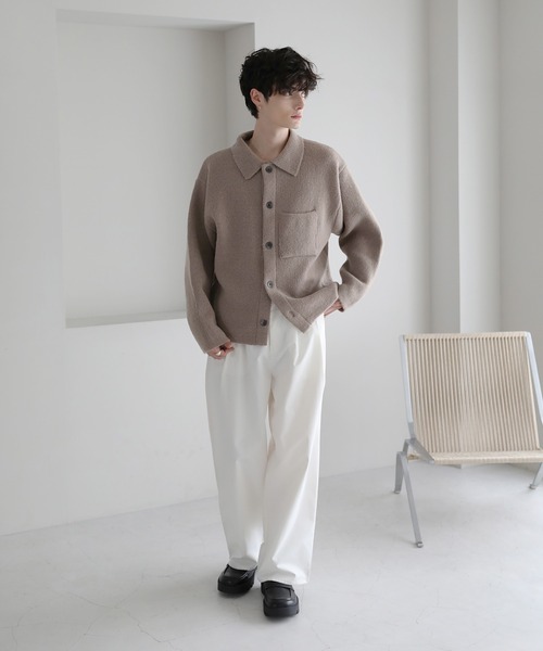 ASTRONOMY（アストロノミー）の「ウォッシャブルニットシャツカーディガン（カーディガン/ボレロ・メンズ・オフホワイト/ブラック/チャコール/モカ/レッド・L/M/S）」の20枚目の写真