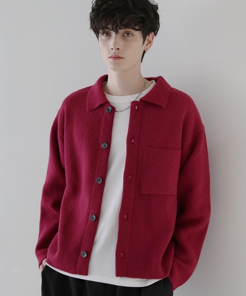 ASTRONOMY（アストロノミー）の「ウォッシャブルニットシャツカーディガン（カーディガン/ボレロ・メンズ・オフホワイト/ブラック/チャコール/モカ/レッド・L/M/S）」の22枚目の写真