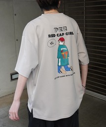 【RED CAP GIRL × PEZ】RCG×PEZコラボ フロント / バックプリント ドレープとろみ ビッグシルエットポンチTシャツ カットソー