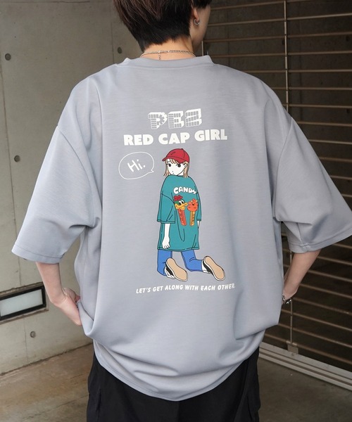 Red Cap Girl（レッドキャプガール）の「【RED CAP GIRL × PEZ】RCG×PEZコラボ フロント / バックプリント ドレープとろみ ビッグシルエットポンチTシャツ カットソー（Tシャツ/カットソー・メンズ・ホワイト/ブラック/ベージュ系その他/ブルー系その他/ブラック系その他/グレー系その他/ブルー/ホワイト系その他/ベージュ/グレー・M/L/XL）」の9枚目の写真