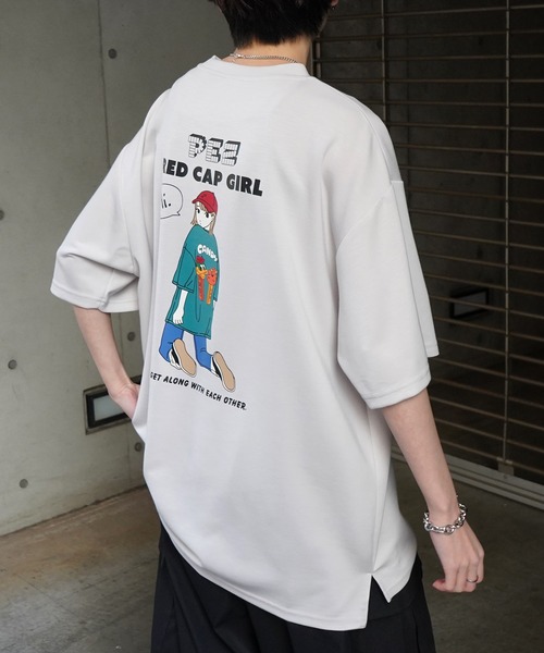 Red Cap Girl（レッドキャプガール）の「【RED CAP GIRL × PEZ】RCG×PEZコラボ フロント / バックプリント ドレープとろみ ビッグシルエットポンチTシャツ カットソー（Tシャツ/カットソー・メンズ・ホワイト/ブラック/ベージュ系その他/ブルー系その他/ブラック系その他/グレー系その他/ブルー/ホワイト系その他/ベージュ/グレー・M/L/XL）」の22枚目の写真
