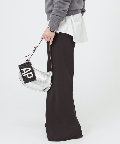 MANU ATELIER（マニュ アトリエ）の「【MANU ATELIER/マニュ アトリエ】ハーフムーンバッグ（ハンドバッグ・レディース・シルバー・FREE）」の5枚目の写真