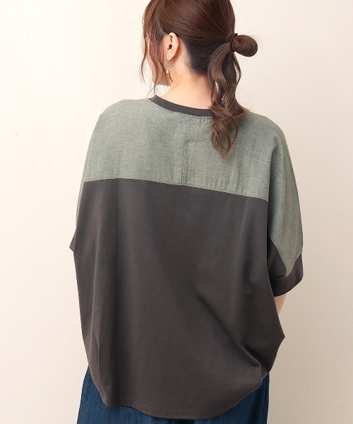 チチカカ（チチカカ）の「シャンブレードッキングビッグＴシャツ（Tシャツ/カットソー・レディース・チャコールグレー/ブルー/ベージュ・FREE）」の13枚目の写真