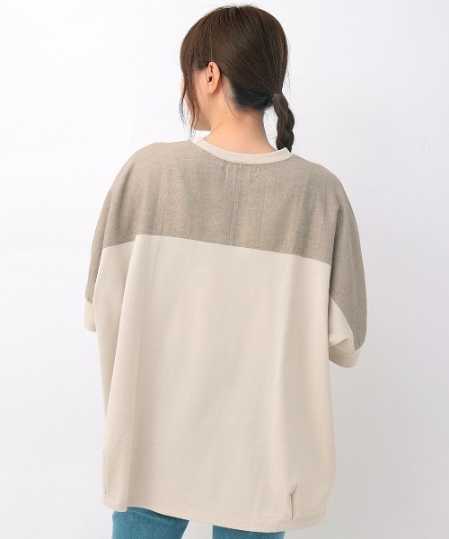 チチカカ（チチカカ）の「シャンブレードッキングビッグＴシャツ（Tシャツ/カットソー・レディース・チャコールグレー/ブルー/ベージュ・FREE）」の8枚目の写真