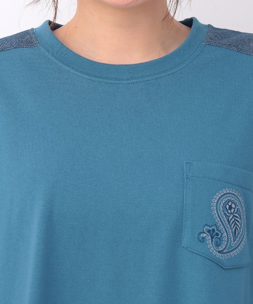 チチカカ（チチカカ）の「シャンブレードッキングビッグＴシャツ（Tシャツ/カットソー・レディース・チャコールグレー/ブルー/ベージュ・FREE）」の21枚目の写真