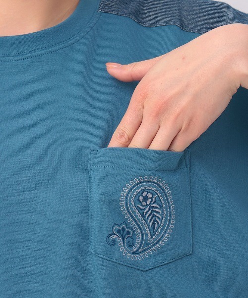 チチカカ（チチカカ）の「シャンブレードッキングビッグＴシャツ（Tシャツ/カットソー・レディース・チャコールグレー/ブルー/ベージュ・FREE）」の22枚目の写真