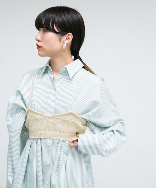 KBF(ケイビーエフ)の「ニットブラビスチェ(ベスト・レディース・イエロー/ブラウン・ONE)」の2枚目の写真