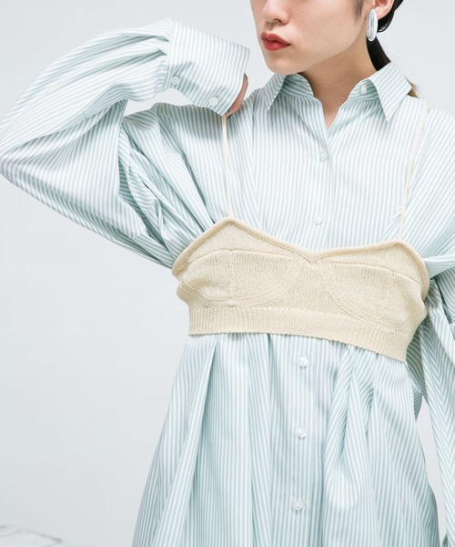 KBF(ケイビーエフ)の「ニットブラビスチェ(ベスト・レディース・イエロー/ブラウン・ONE)」の4枚目の写真