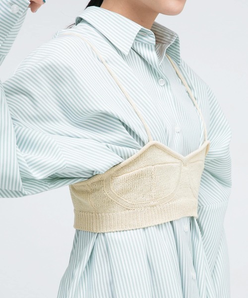 KBF(ケイビーエフ)の「ニットブラビスチェ(ベスト・レディース・イエロー/ブラウン・ONE)」の5枚目の写真