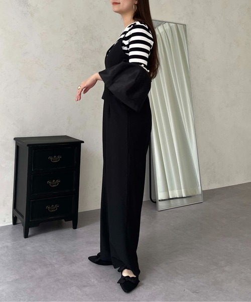 prose verse(プロズヴェール)の「深Vネックオールインワン(つなぎ/オールインワン・レディース・ブラック・MEDIUM/LARGE/MP)」の5枚目の写真