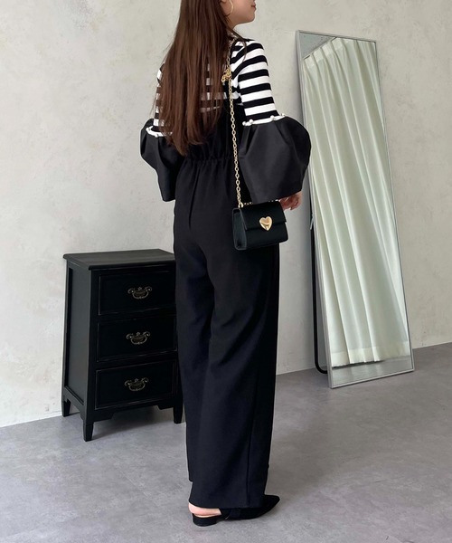 prose verse(プロズヴェール)の「深Vネックオールインワン(つなぎ/オールインワン・レディース・ブラック・MEDIUM/LARGE/MP)」の6枚目の写真