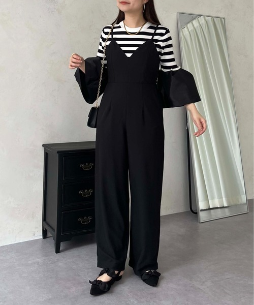 prose verse(プロズヴェール)の「深Vネックオールインワン(つなぎ/オールインワン・レディース・ブラック・MEDIUM/LARGE/MP)」の8枚目の写真