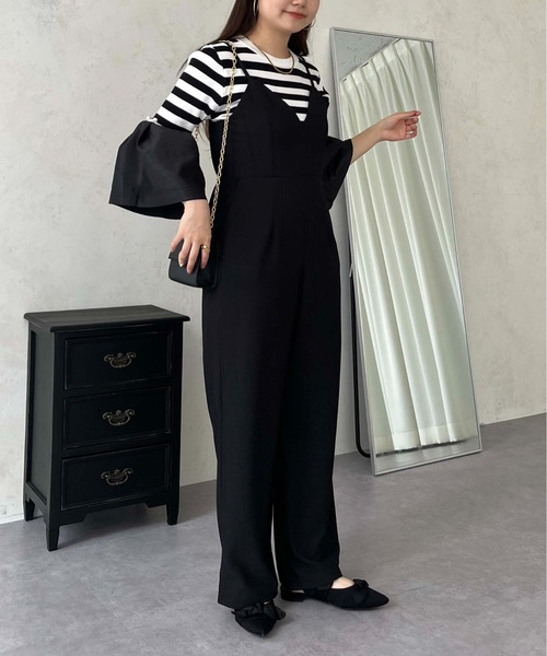 prose verse(プロズヴェール)の「深Vネックオールインワン(つなぎ/オールインワン・レディース・ブラック・MEDIUM/LARGE/MP)」の9枚目の写真