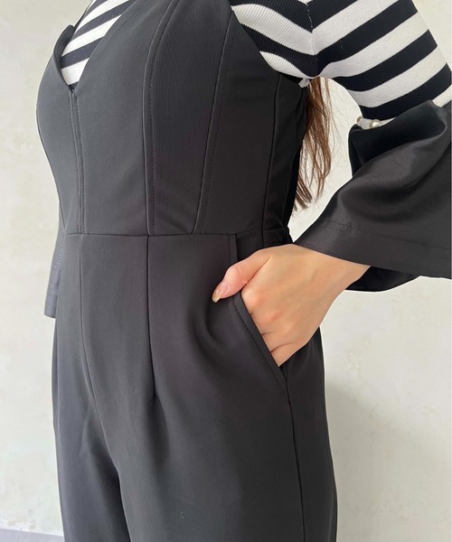 prose verse(プロズヴェール)の「深Vネックオールインワン(つなぎ/オールインワン・レディース・ブラック・MEDIUM/LARGE/MP)」の20枚目の写真