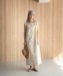 Amiur | stitch design shirring neck ops / ステッチデザインシャーリングネックワンピース(ワンピース)