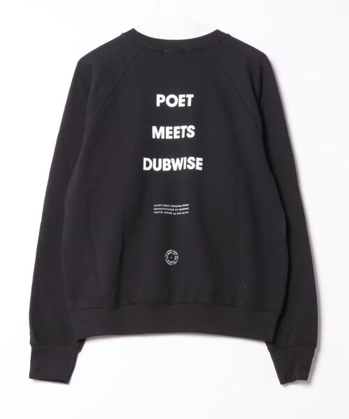 POET MEETS DUBWISE（ポエットミーツダブワイズ）の「【POET MEETS DUBWISE/ポエトミーツダブワイズ】 LOGO RAGLAN SWEAT ロゴラグランクルーネックスウェット（スウェット・メンズ・ブラック/ホワイト/スミクロ・L/M/XL）」の10枚目の写真