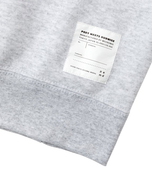 POET MEETS DUBWISE（ポエットミーツダブワイズ）の「【POET MEETS DUBWISE/ポエトミーツダブワイズ】 LOGO RAGLAN SWEAT ロゴラグランクルーネックスウェット（スウェット・メンズ・ブラック/ホワイト/スミクロ・L/M/XL）」の9枚目の写真