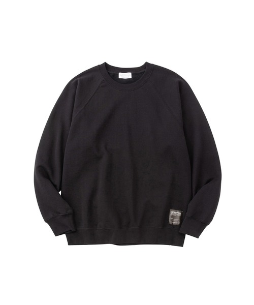 POET MEETS DUBWISE（ポエットミーツダブワイズ）の「【POET MEETS DUBWISE/ポエトミーツダブワイズ】 LOGO RAGLAN SWEAT ロゴラグランクルーネックスウェット（スウェット・メンズ・ブラック/ホワイト/スミクロ・L/M/XL）」の5枚目の写真