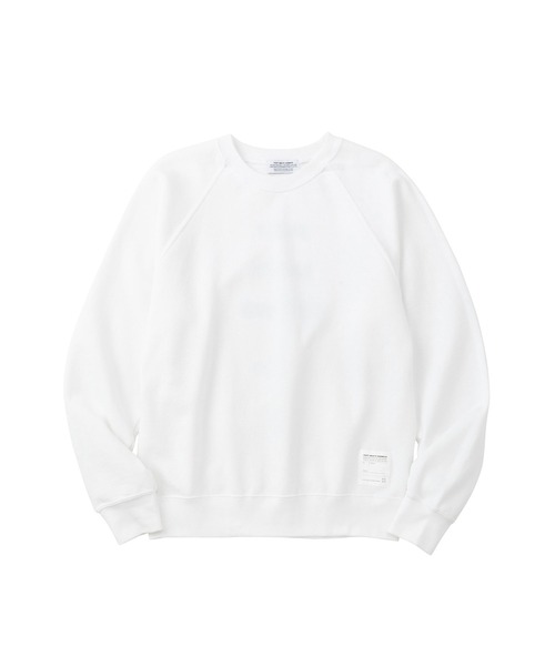 POET MEETS DUBWISE（ポエットミーツダブワイズ）の「【POET MEETS DUBWISE/ポエトミーツダブワイズ】 LOGO RAGLAN SWEAT ロゴラグランクルーネックスウェット（スウェット・メンズ・ブラック/ホワイト/スミクロ・L/M/XL）」の4枚目の写真