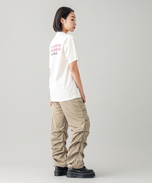 X-girl（エックスガール）の「FACE AND LOGO S/S TEE（Tシャツ/カットソー・レディース・ブラック/ホワイト/ブラウン・S/M/L/XL）」の9枚目の写真