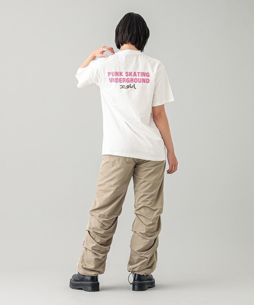 X-girl（エックスガール）の「FACE AND LOGO S/S TEE（Tシャツ/カットソー・レディース・ブラック/ホワイト/ブラウン・S/M/L/XL）」の10枚目の写真