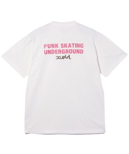 X-girl（エックスガール）の「FACE AND LOGO S/S TEE（Tシャツ/カットソー・レディース・ブラック/ホワイト/ブラウン・S/M/L/XL）」の21枚目の写真