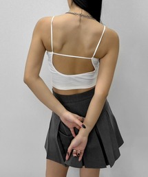 LVEU. | 【LVEU.】バックオープンキャミソール / トップス カットソー キャミソール キャミ パット カップ ブラトップ バックオープン バックデザイン インナー ブラック ホワイト(キャミソール)