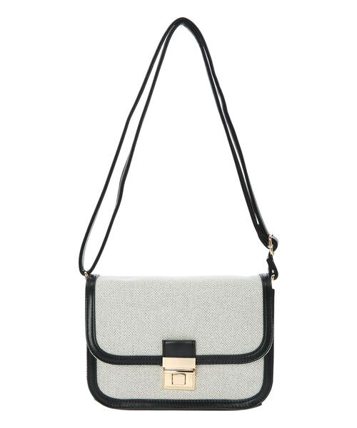 Te chichi TERRASSE（テチチテラス）の「異素材コンビショルダーバッグ（ハンドバッグ・レディース・ブラック/オフホワイト・F）」の4枚目の写真