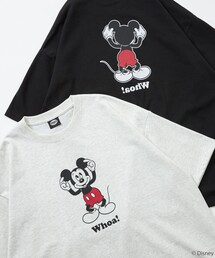 FREAK'S STORE | 限定展開/DISNEY ディズニー ミッキーマウス/別注 リラックスフィット クルーネック プリントTシャツ/Whoa(Tシャツ/カットソー)