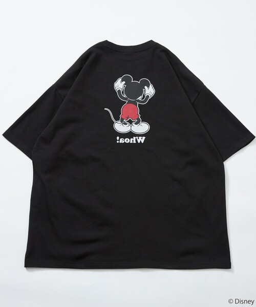 FREAK'S STORE（フリークスストア）の「限定展開/DISNEY ディズニー ミッキーマウス/別注 リラックスフィット クルーネック プリントTシャツ/Whoa（Tシャツ/カットソー・メンズ・ピンク/グレイッシュブルー/ネイビー/アッシュグレー/ブラック/ホワイト・LARGE/MEDIUM/SMALL）」の10枚目の写真