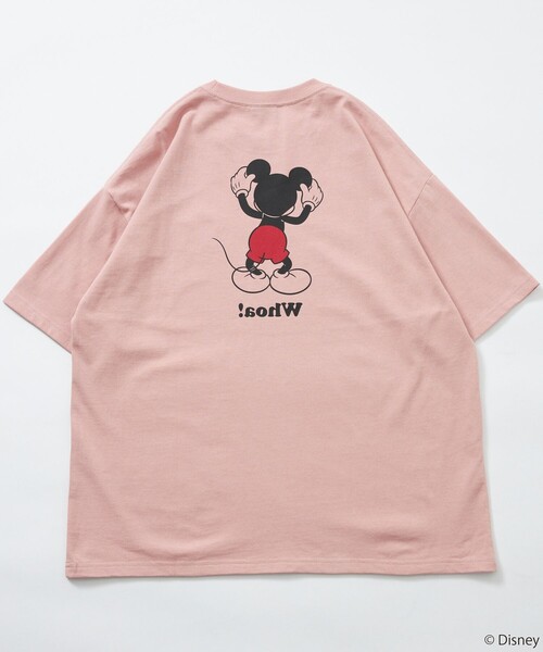 FREAK'S STORE（フリークスストア）の「限定展開/DISNEY ディズニー ミッキーマウス/別注 リラックスフィット クルーネック プリントTシャツ/Whoa（Tシャツ/カットソー・メンズ・ピンク/グレイッシュブルー/ネイビー/アッシュグレー/ブラック/ホワイト・LARGE/MEDIUM/SMALL）」の12枚目の写真