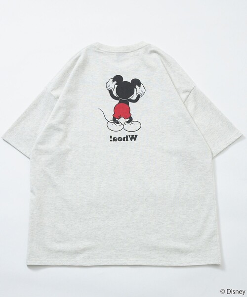 FREAK'S STORE（フリークスストア）の「限定展開/DISNEY ディズニー ミッキーマウス/別注 リラックスフィット クルーネック プリントTシャツ/Whoa（Tシャツ/カットソー・メンズ・ピンク/グレイッシュブルー/ネイビー/アッシュグレー/ブラック/ホワイト・LARGE/MEDIUM/SMALL）」の18枚目の写真