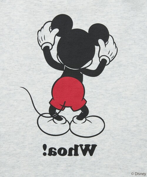 FREAK'S STORE（フリークスストア）の「限定展開/DISNEY ディズニー ミッキーマウス/別注 リラックスフィット クルーネック プリントTシャツ/Whoa（Tシャツ/カットソー・メンズ・ピンク/グレイッシュブルー/ネイビー/アッシュグレー/ブラック/ホワイト・LARGE/MEDIUM/SMALL）」の20枚目の写真