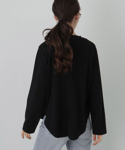 saloon(サルーン)の「SALOON(サルーン)/《再入荷》バックスリットロンT【手洗い可】長袖(Tシャツ/カットソー・レディース・ブラック/オフホワイト・FREE)」の18枚目の写真